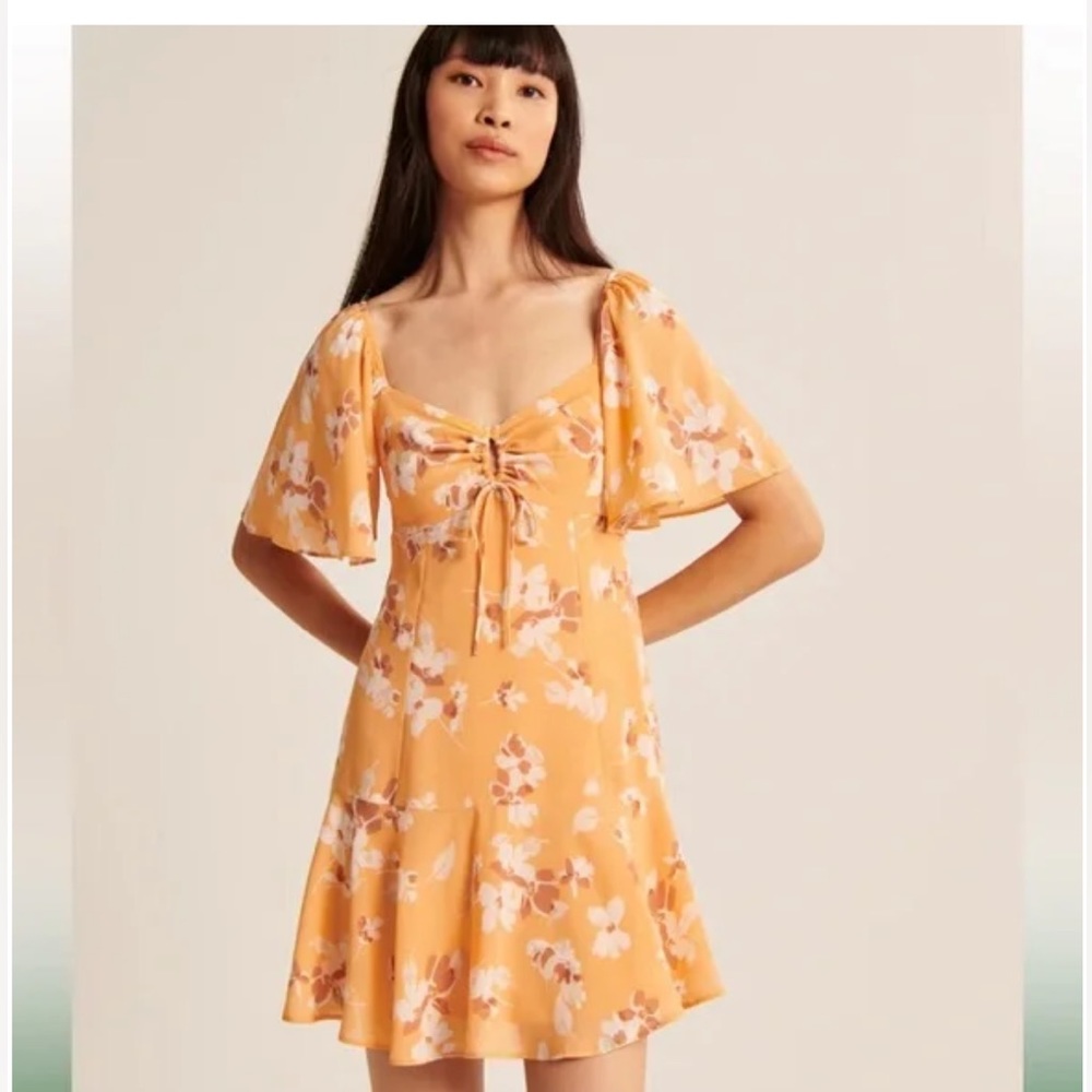 Abercrombie Flutter Sleeve Keyhole Mini Dress - image 1